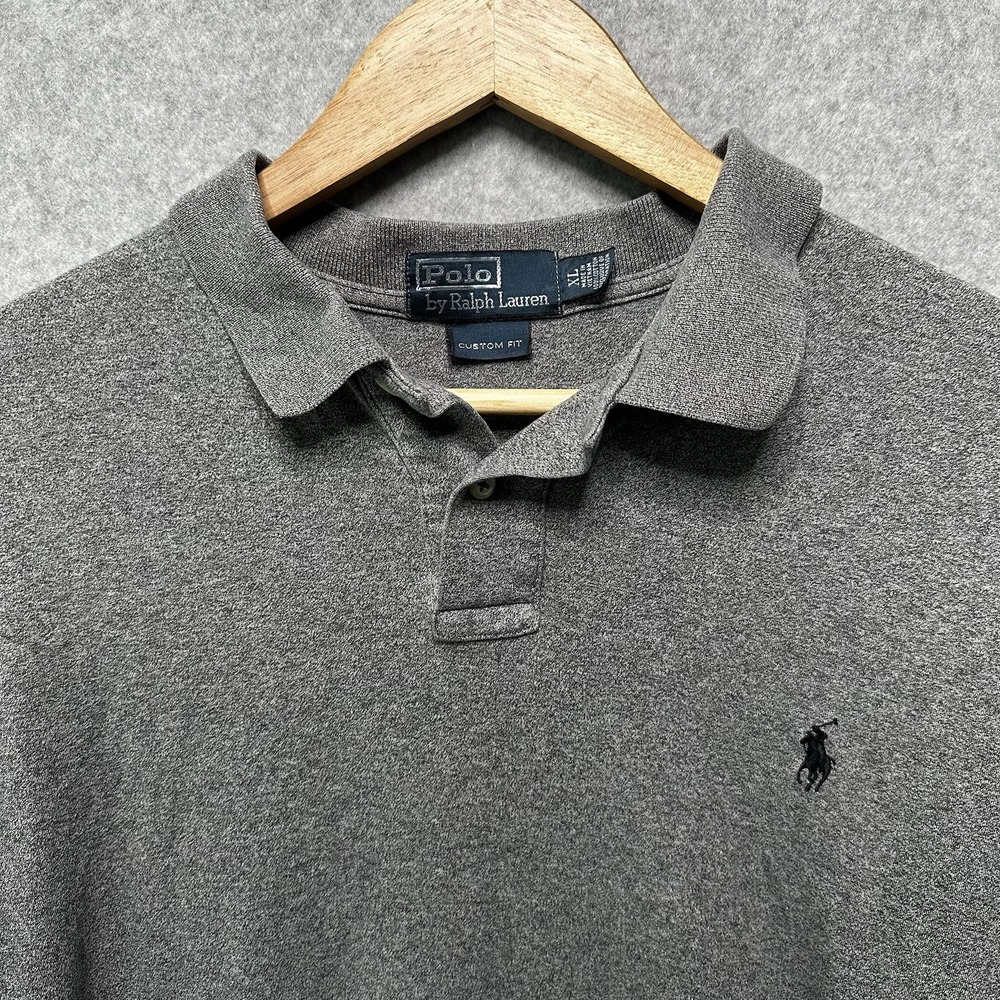 Polo Ralph Lauren Shirt Mens XL Gray Black‎ Pony Short Sleeve Preppy Jersey